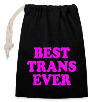 Best trans ever - Verschließbarer Geschenkbeutel aus Baumwolle (14x20cm) - Schwarz - Vorne