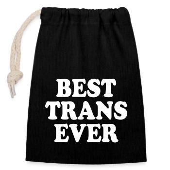 Best trans ever - Verschließbarer Geschenkbeutel aus Baumwolle (14x20cm) - Schwarz - Vorne