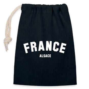 ALSACE Elsass - Closable cotton gift bag (14x20cm) - navy - Front