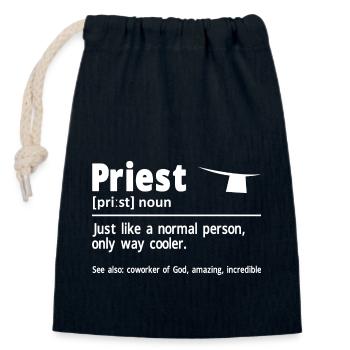 Priest Catholic Christian priest - Closable cotton gift bag (14x20cm) - navy - Front