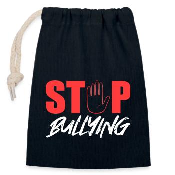 Stop bullying - Closable cotton gift bag (14x20cm) - navy - Front