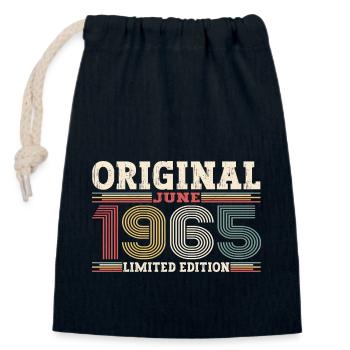 Original June 1965 Born 1965 59th Birthday 65 - Closable cotton gift bag (14x20cm) - navy - Front