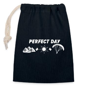Perfect Day - Paragleiter - Verschließbarer Geschenkbeutel aus Baumwolle (14x20cm) - Navy - Vorne