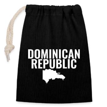 Dominican Republic Map Dominican Republic - Closable cotton gift bag (14x20cm) - black - Front