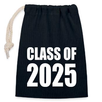 Class of 2025 - Closable cotton gift bag (14x20cm) - navy - Front