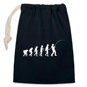 Evolution Angler Silhouette - Verschließbarer Geschenkbeutel aus Baumwolle (14x20cm) - Navy - Vorne