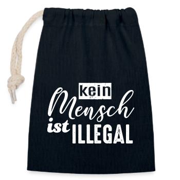 No one is illegal - FCK NZS - Closable cotton gift bag (14x20cm) - navy - Front