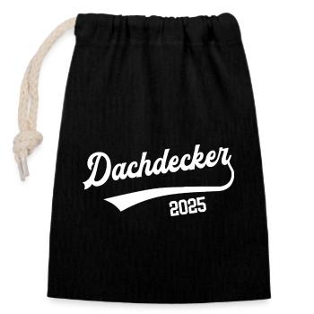 Dachdecker 2025 Ausbildung Beruf Dachdeckerei Dach - Verschließbarer Geschenkbeutel aus Baumwolle (14x20cm) - Schwarz - Vorne