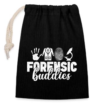 Forensic Analyst Buddies Squad Crime Lab - Closable cotton gift bag (14x20cm) - black - Front