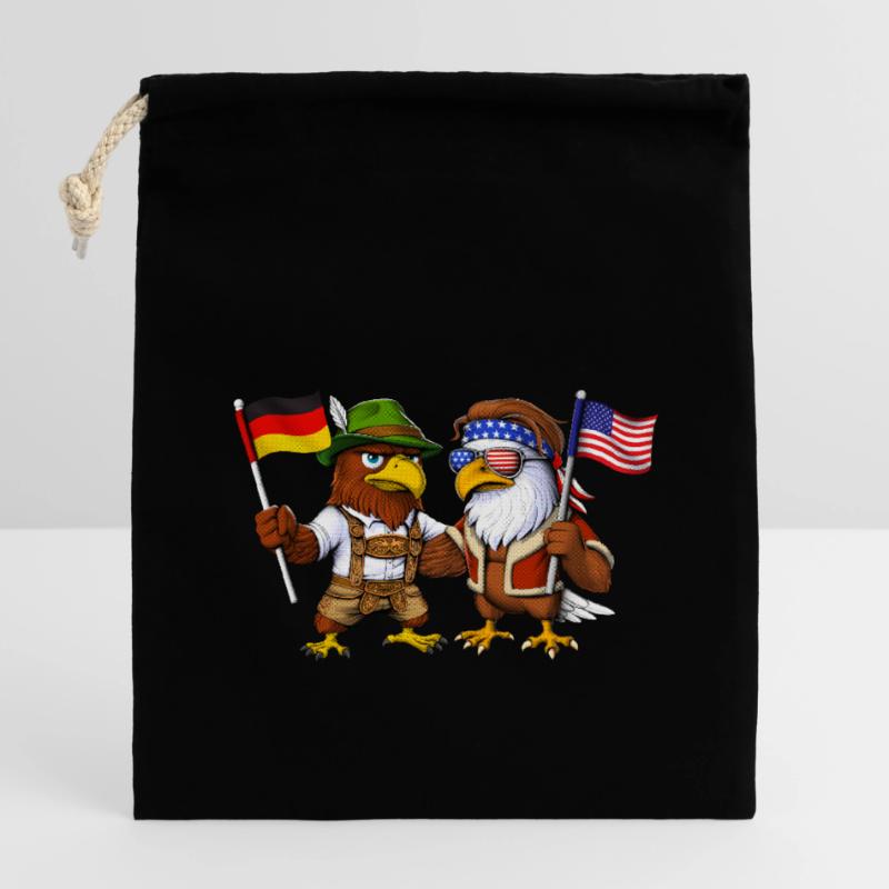 German Eagle US American Bald Eagle Closable cotton gift bag (14x20cm)