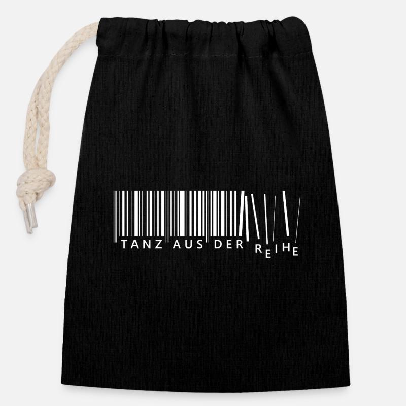 Tanz aus der Reihe Barcode - Verschließbarer Geschenkbeutel aus Baumwolle (14x20cm) - Schwarz