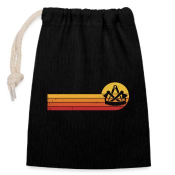 Zimmerer Zunftzeichen Zimmermann Handwerk Zunft - Verschließbarer Geschenkbeutel aus Baumwolle (14x20cm) - Schwarz - Vorne