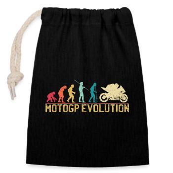 Conception de la silhouette Motocross Evolution - Sac cadeau en coton avec cordon (14 x 20 cm) - noir - Devant