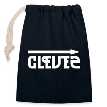 Clever & Stupid – des contrastes reflétés d’une manière amusante - Sac cadeau en coton avec cordon (14 x 20 cm) - bleu marine - Devant