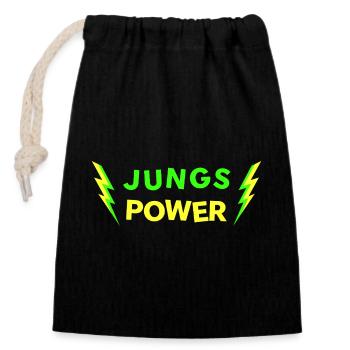 JUNGS POWER - néon - Sac cadeau en coton avec cordon (14 x 20 cm) - noir - Devant