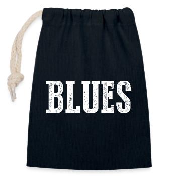 Vintage Blues Typografie Design - Verschließbarer Geschenkbeutel aus Baumwolle (14x20cm) - Navy - Vorne