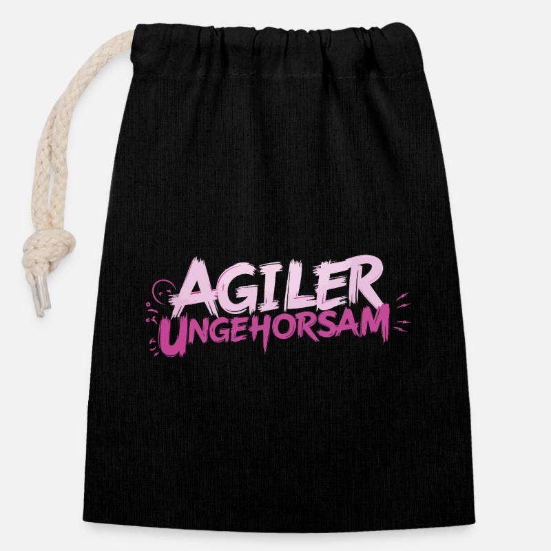 Agile disobedience - Closable cotton gift bag (14x20cm) - black