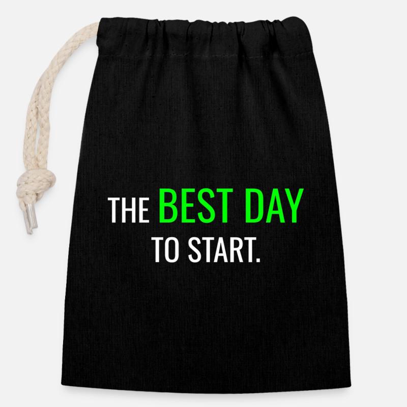 Design your dreams today. - Closable cotton gift bag (14x20cm) - black