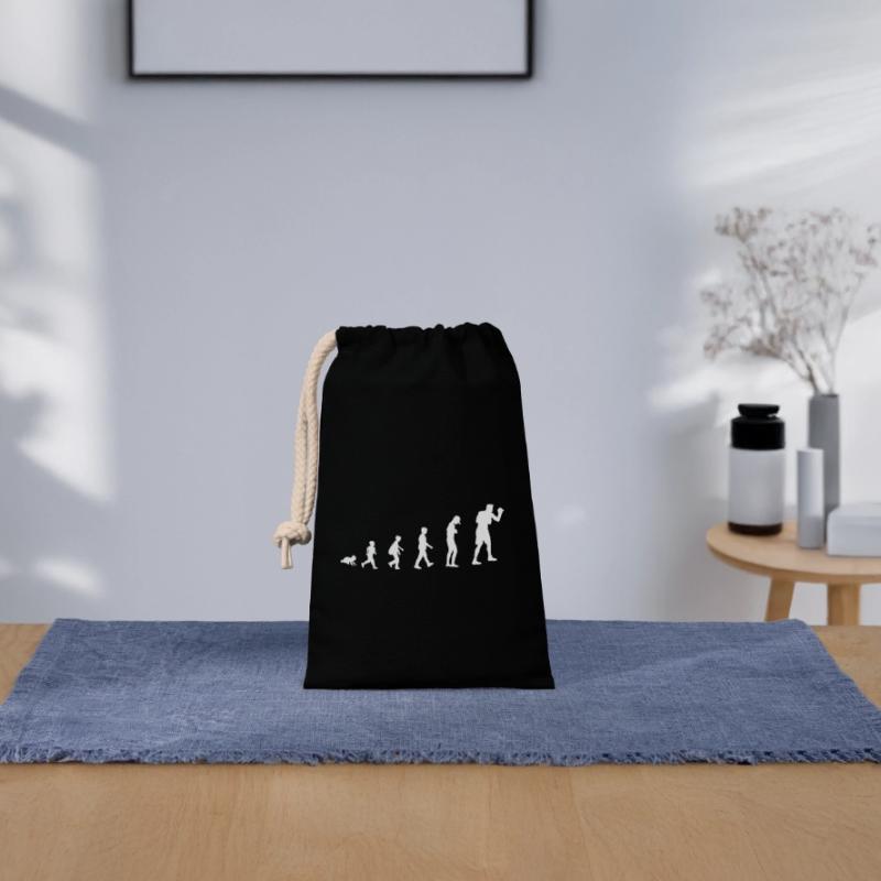 Évolution du bébé au boxer Sac cadeau en coton avec cordon (14 x 20 cm)