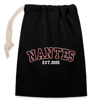 Nantes Est. 2005 - Closable cotton gift bag (14x20cm) - black - Front
