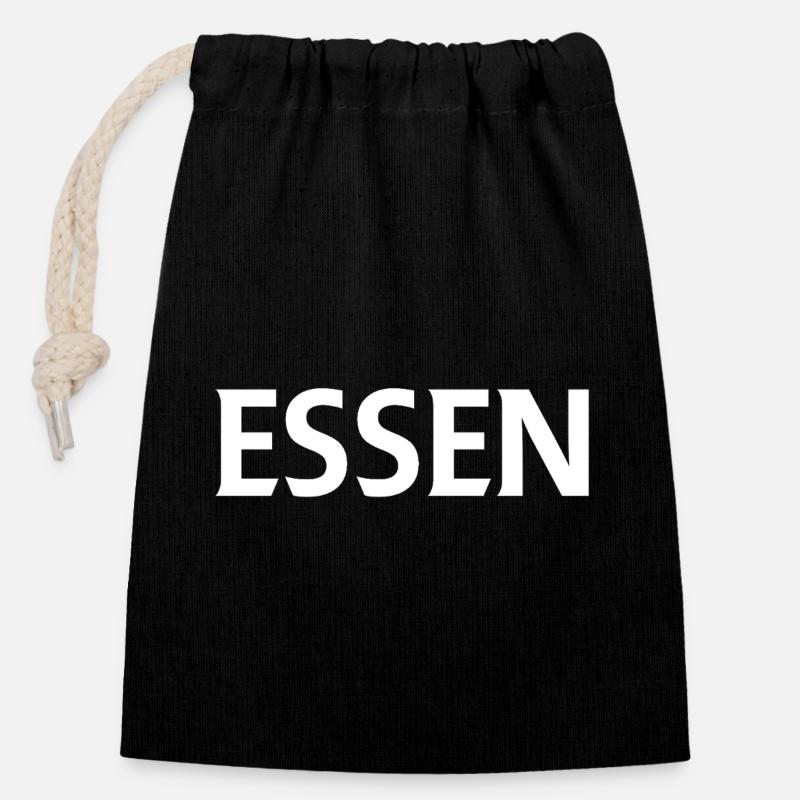 Essen - Closable cotton gift bag (14x20cm) - black