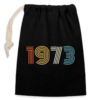 1973 Gift 1973 Vintage 1973 - Closable cotton gift bag (14x20cm) - black - Front