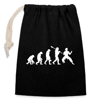 Evolution of Karate Martial Arts Sensei Dojo Gift - Closable cotton gift bag (14x20cm) - black - Front