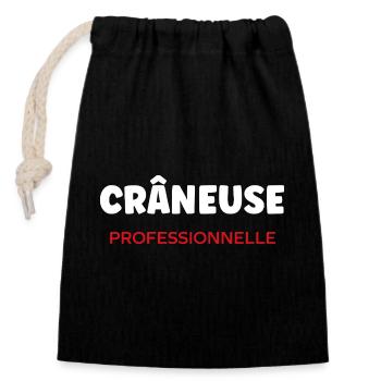 Crane - Closable cotton gift bag (14x20cm) - black - Front