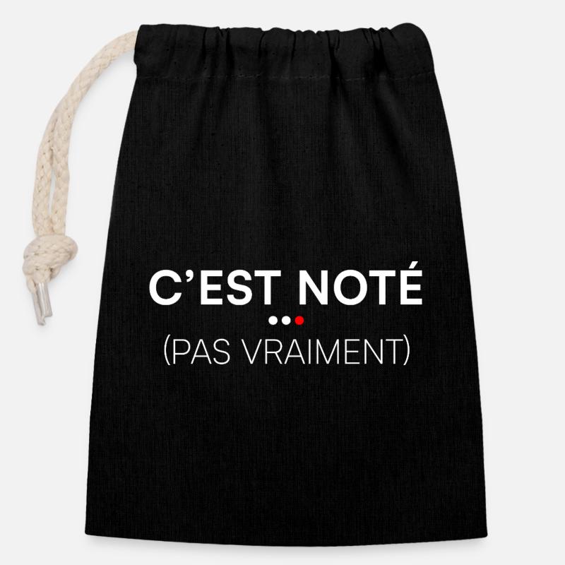 C’est noté pas vraiment humour bureau - Sac cadeau en coton avec cordon (14 x 20 cm) - noir