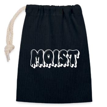 Texte humide et dégoulinant - Sac cadeau en coton avec cordon (14 x 20 cm) - bleu marine - Devant