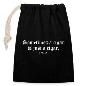 Parfois, un cigare n’est qu’un cigare - Citation de Freud - Sac cadeau en coton avec cordon (14 x 20 cm) - noir - Devant