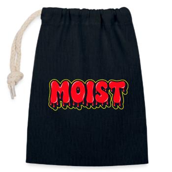 Mot-mot en police grasse humide - Sac cadeau en coton avec cordon (14 x 20 cm) - bleu marine - Devant