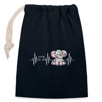 heartbeat elefant herzschlag elefanten Herzschlag - Verschließbarer Geschenkbeutel aus Baumwolle (14x20cm) - Navy - Vorne