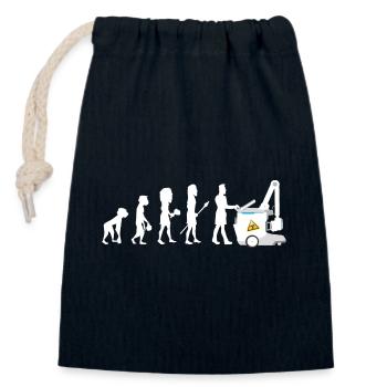 Humor Evolution Manip Mobile Radio Radiology - Closable cotton gift bag (14x20cm) - navy - Front