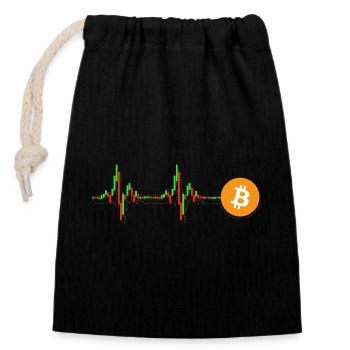 Diagramme du Bitcoin - Sac cadeau en coton avec cordon (14 x 20 cm) - noir - Devant