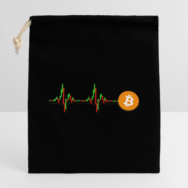 Bitcoin Chart Pattern Closable cotton gift bag (14x20cm)