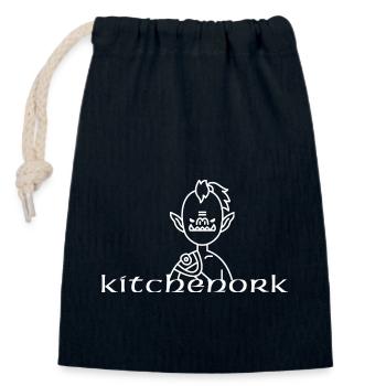 Kitchen Orc / Mampfmaschine - Closable cotton gift bag (14x20cm) - navy - Front