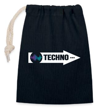 rave hard beats techno ballern dorfdisco bass - Verschließbarer Geschenkbeutel aus Baumwolle (14x20cm) - Navy - Vorne