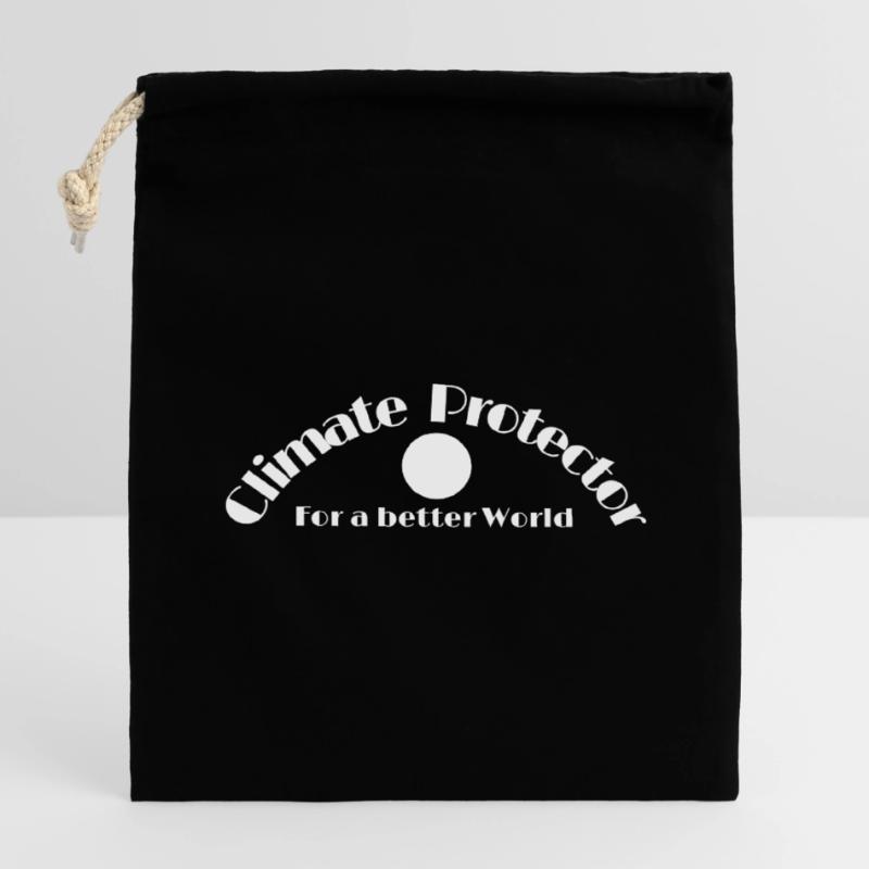 Climate Protector -Klimaschutz Statement Verschließbarer Geschenkbeutel aus Baumwolle (14x20cm)