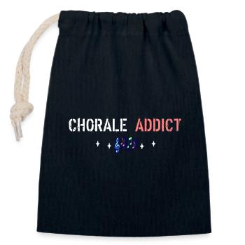 Chorale addict - Sac cadeau en coton avec cordon (14 x 20 cm) - bleu marine - Devant