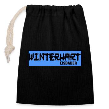 Winterschwimmer crazy eisbath Eisbaden - Verschließbarer Geschenkbeutel aus Baumwolle (14x20cm) - Schwarz - Vorne