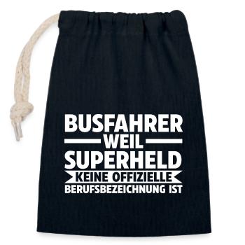 Bus Busfahrer - Verschließbarer Geschenkbeutel aus Baumwolle (14x20cm) - Navy - Vorne