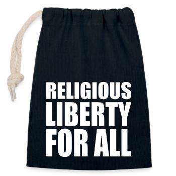 religious liberty for all - Closable cotton gift bag (14x20cm) - navy - Front