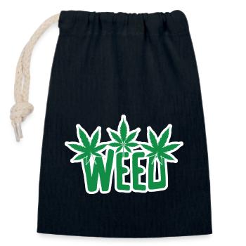 Cannabis Marijuana Weed Smoking - Closable cotton gift bag (14x20cm) - navy - Front