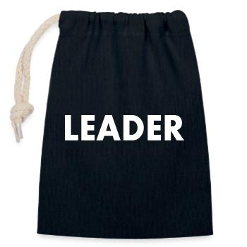 Leader - Verschließbarer Geschenkbeutel aus Baumwolle (14x20cm) - Navy - Vorne