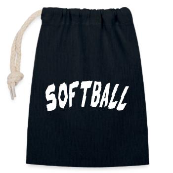 Softball - Verschließbarer Geschenkbeutel aus Baumwolle (14x20cm) - Navy - Vorne
