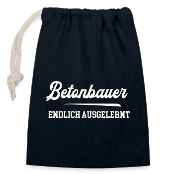 Betonbauer Endlich Ausgelernt Lehrling Azubi Lehre - Verschließbarer Geschenkbeutel aus Baumwolle (14x20cm) - Navy - Vorne