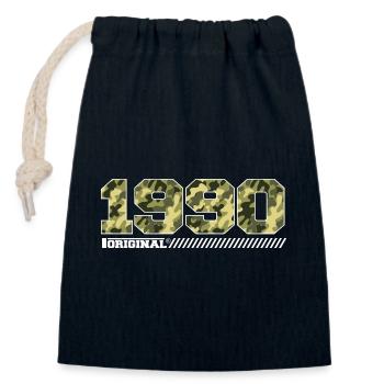 1990 Jubiläumsgeschenk Jahrgang 1990 Armee - Verschließbarer Geschenkbeutel aus Baumwolle (14x20cm) - Navy - Vorne