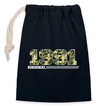 1991 Jubiläumsgeschenk Jahrgang 1991 Armee - Verschließbarer Geschenkbeutel aus Baumwolle (14x20cm) - Navy - Vorne