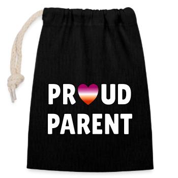 Proud Parent Lesbian Flag - Closable cotton gift bag (14x20cm) - black - Front